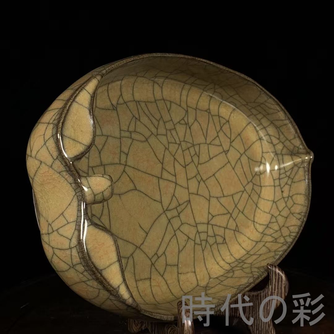 中国 宋代 哥窯 筆洗 時代物 共箱 古陶磁 コレクション 中国 宋代 哥窯