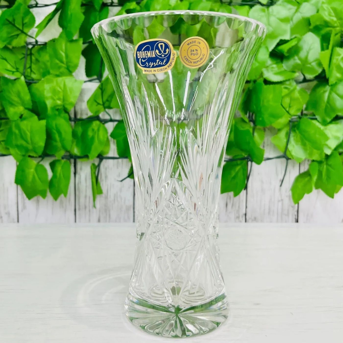美品 ボヘミア クリスタル大花瓶 送料込み251030 美品 ボヘミア