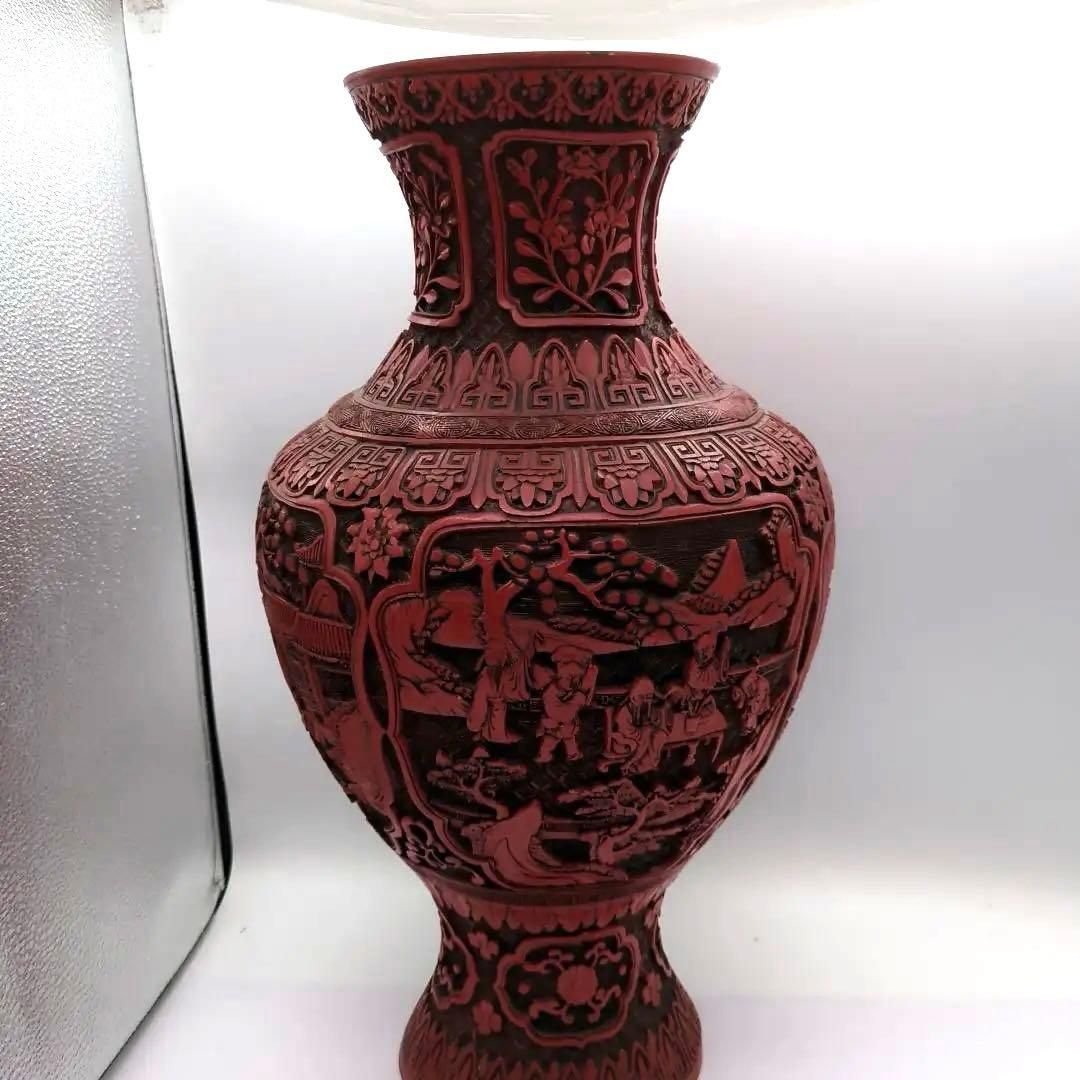 骨董品 中国の花瓶 中国の堆朱 美術品 工芸品 置物 年代物 セール中 古
