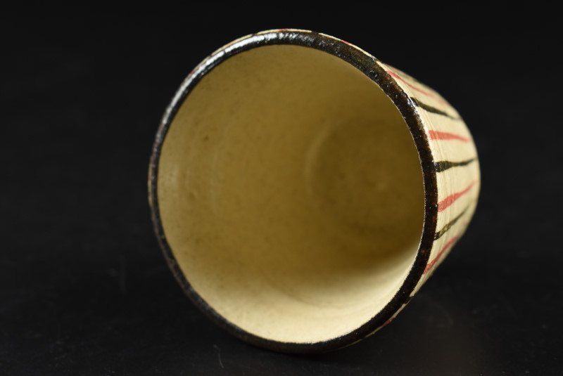 蔵A4777a】古民藝 瀬戸 麦藁手 猪口 五客 酒器 小売業者