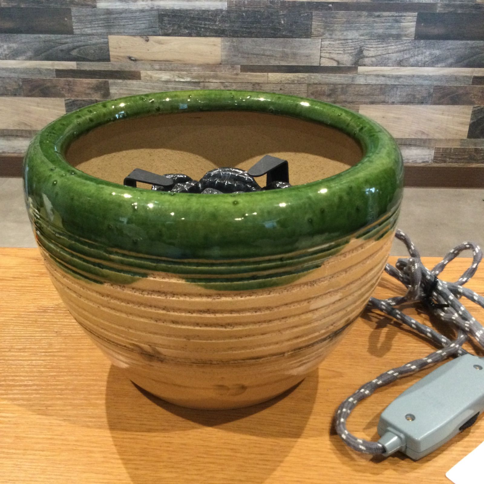 卸売 創巧 野々田 茶道用 電熱器 手あぶり 火鉢 炭型 ヒーター 昭和