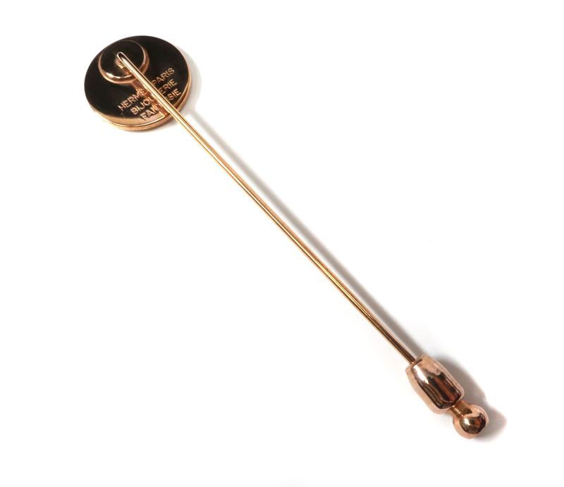 美品 節約 HERMES エルメス ピンブローチ セリエ ゴールドカラー