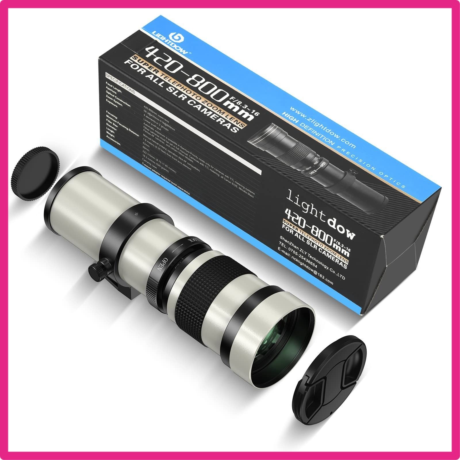 For キヤノン(Canon) EF DSLR用 Lightdow 望遠ズームレンズ 420-800mm