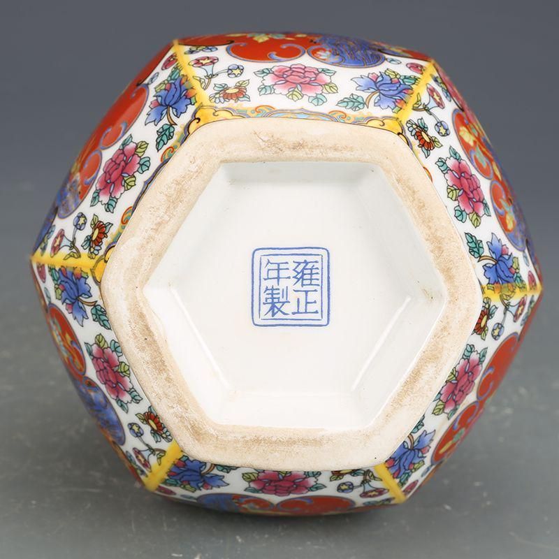 エナメル色磁器花鳥瓶 景徳鎮 陶磁器 注文 装飾品 現代工芸品 美術品 置物