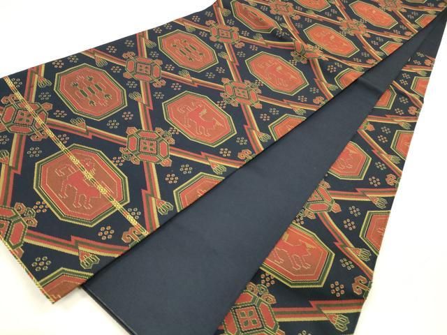 平和屋着物○六通柄 本袋帯 名物裂類綿文 正絹 逸品 DABA0175cm ベスト