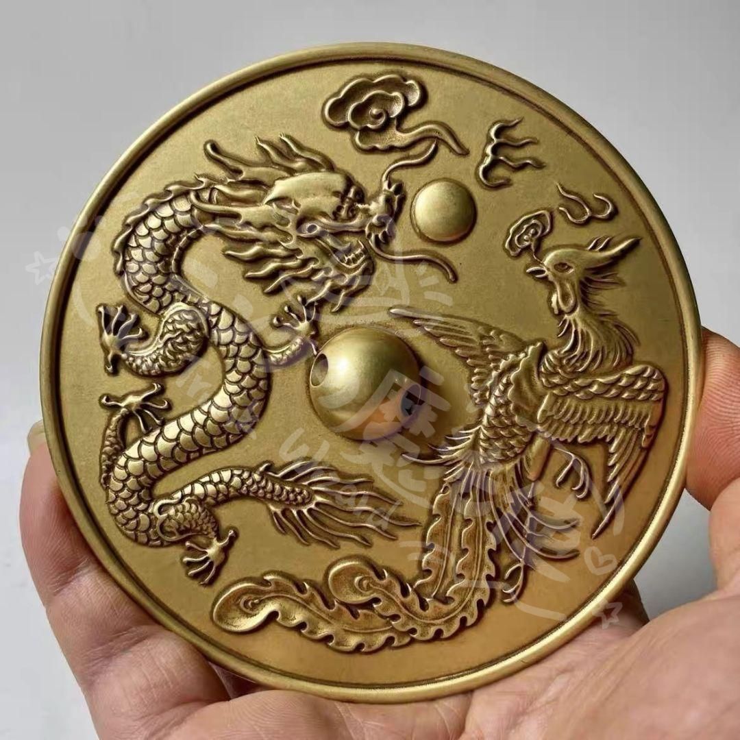 銅鏡 龍鳳鏡 家 玄関 リビング 装飾品 工芸品 置物 銅鏡 龍鳳鏡 家