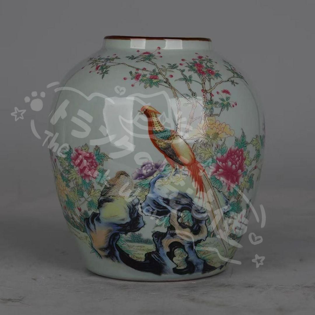 工場 新年ギフト粉彩富貴吉祥花鳥紋陶磁器缶 景徳鎮 陶磁器 装飾