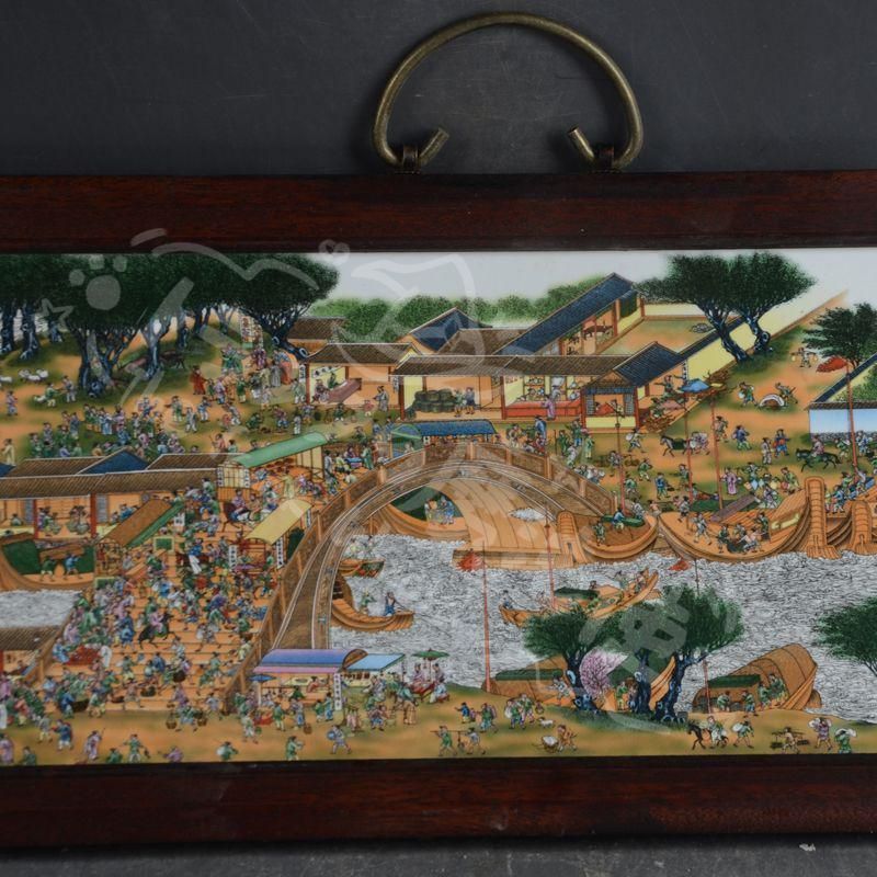 新年ギフト景徳鎮 陶板画百子図 応接間 セール中 書斎 懸掛 装飾品
