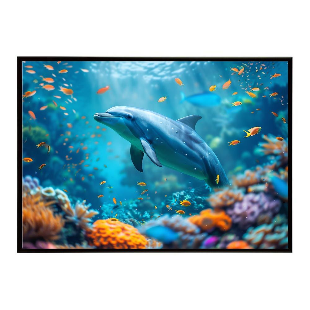 A1サイズ（約59x84cm）】【lh-poster-5914】イルカ 海 ブルー