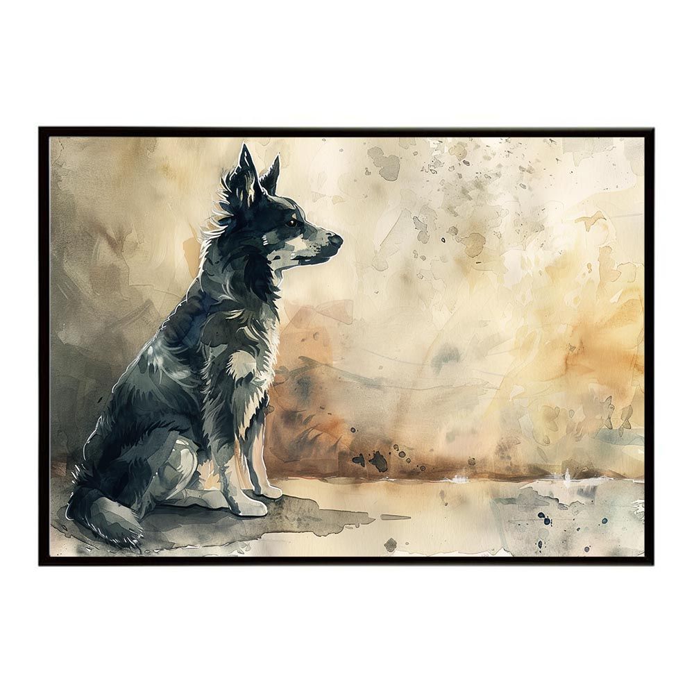 B2サイズ（約51x73cm）】【lh-poster-7546】犬 ドッグ 愛犬 水彩画