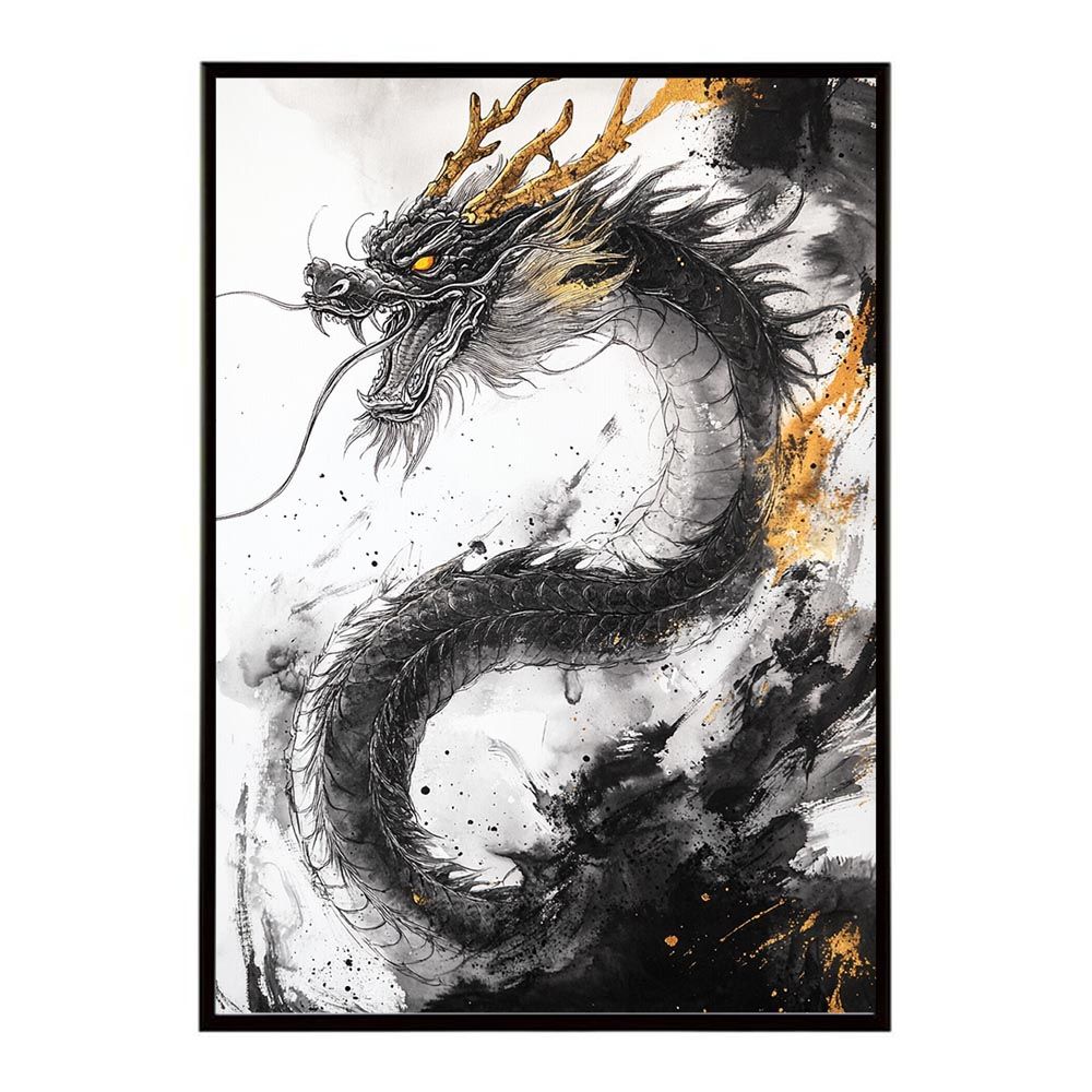 A1サイズ（約59x84cm）】【lh-poster-9914】【フレーム付き】ドラゴン
