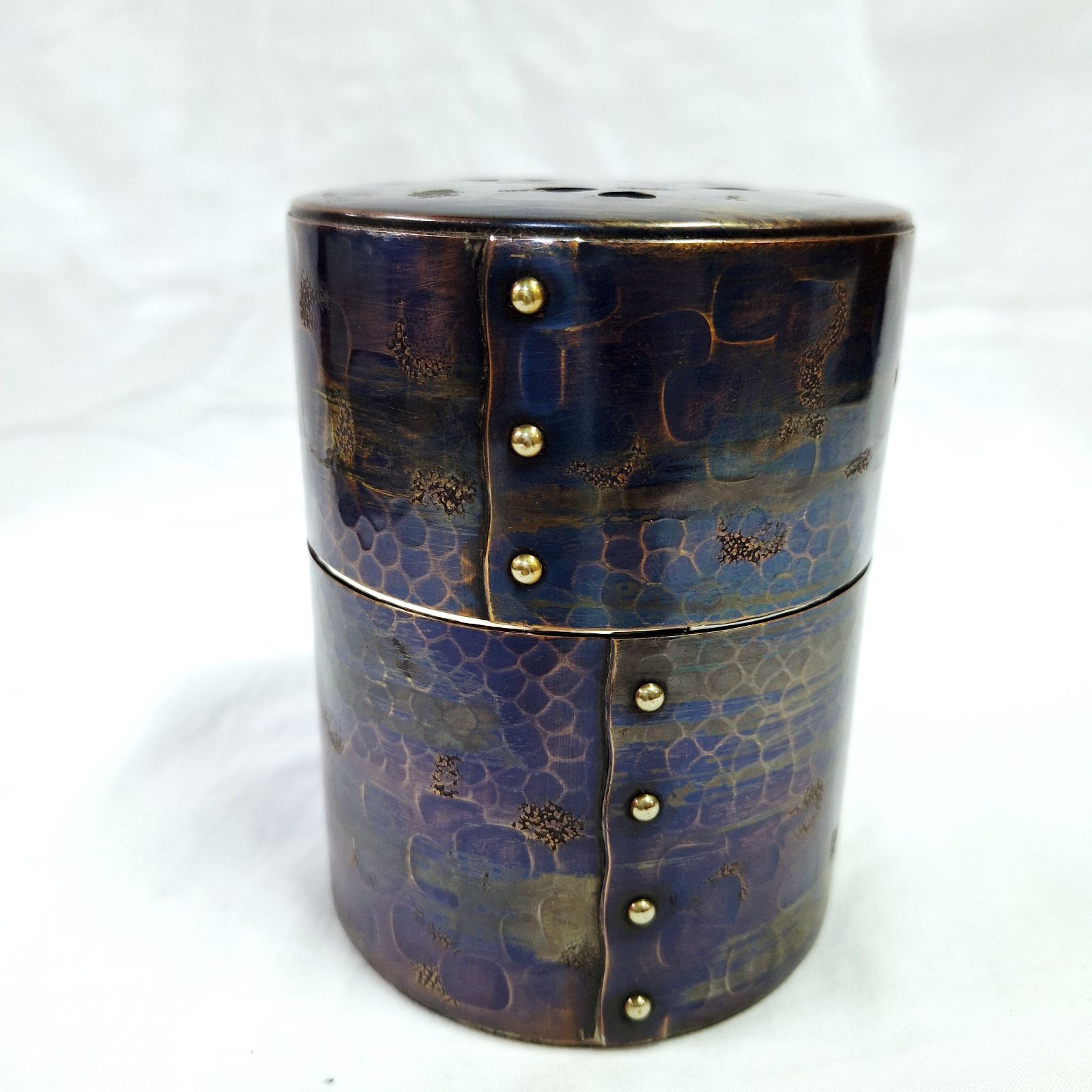 未使用☆木箱あり 最高級品 清雅堂 銅茶筒 手づくり セール中 鋲止