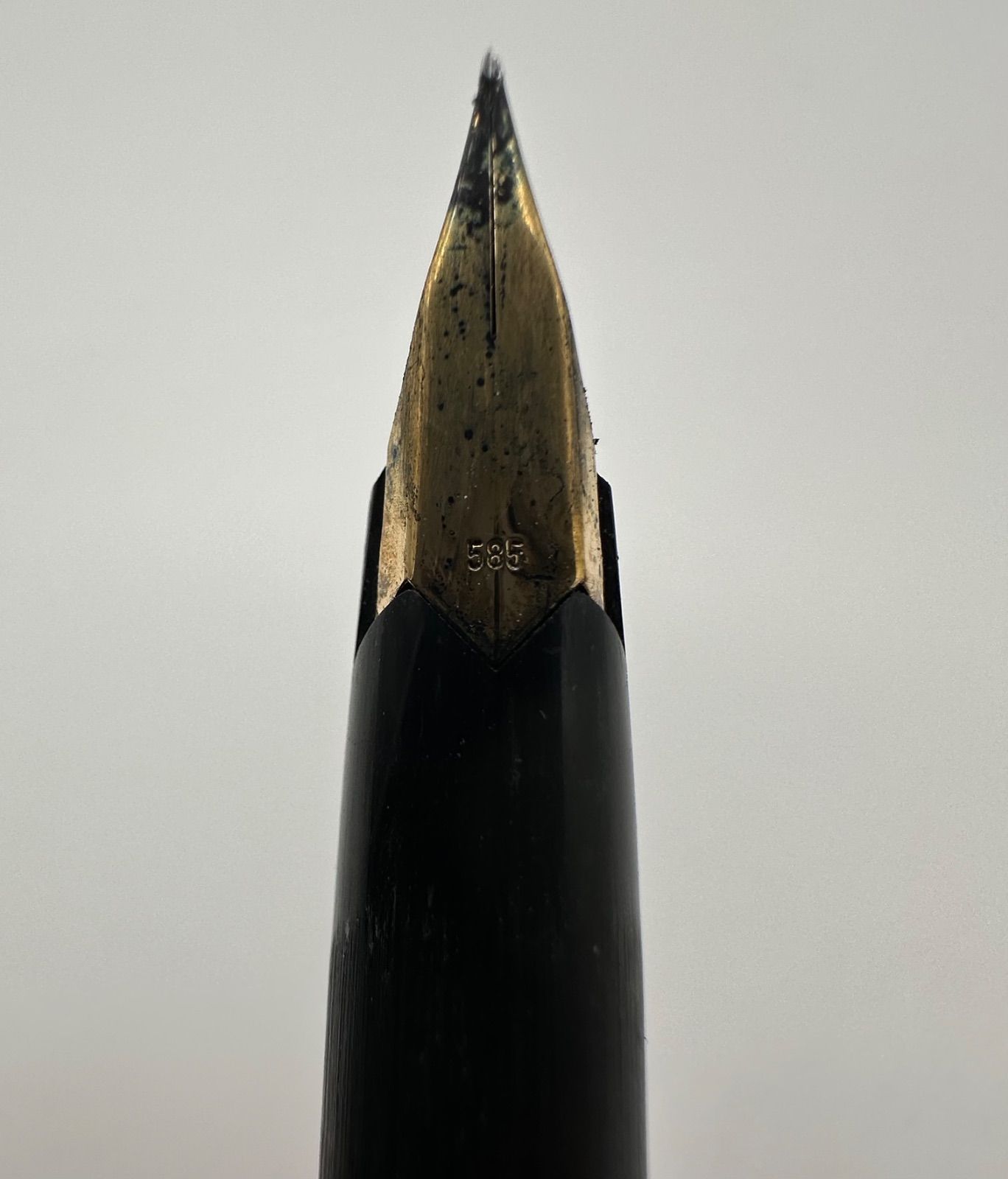 L90-e】MONTBLANC 万年筆 ペン先585 刻印 金 ゴールド ブラック