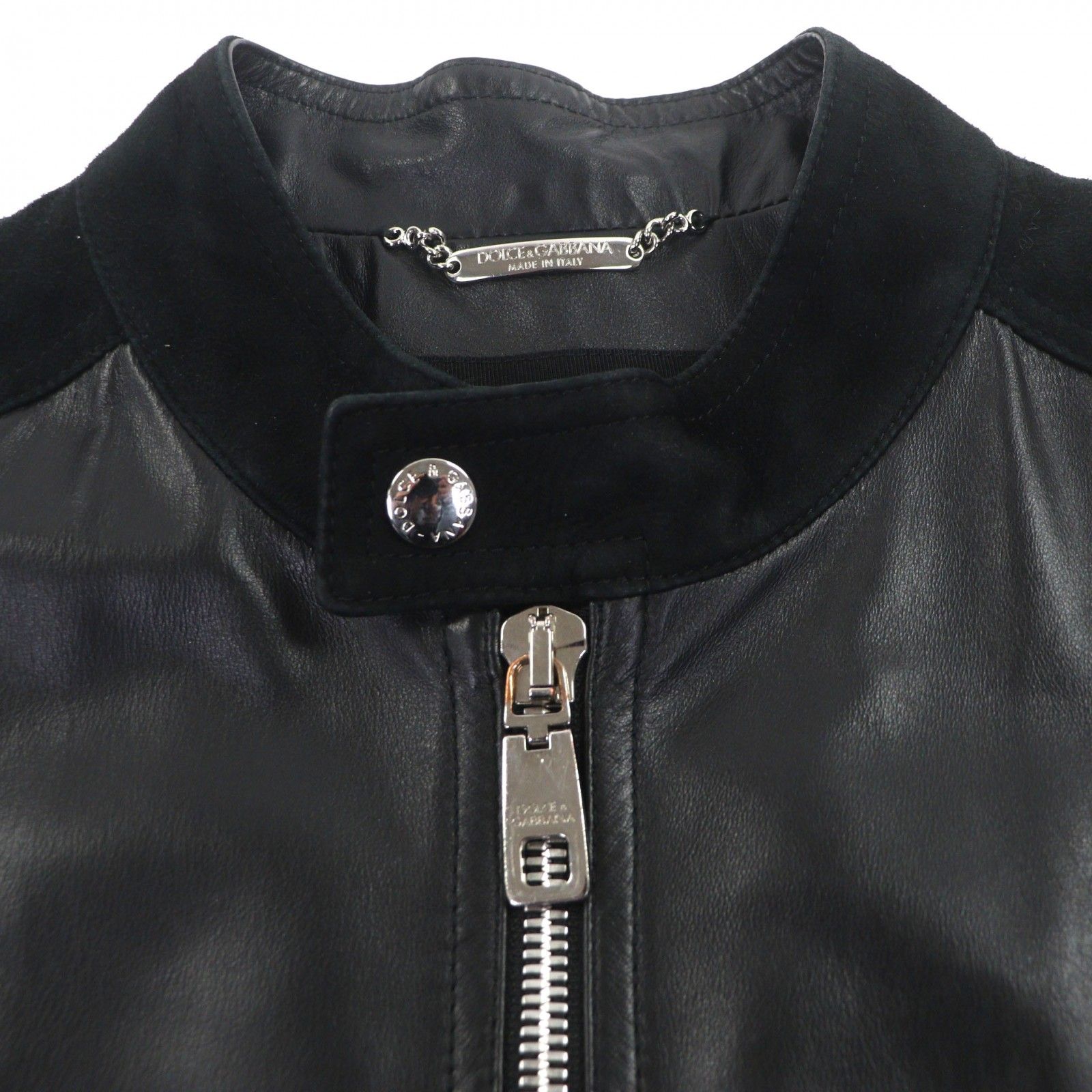 D&G ブラックライダースジャケット 46 Dolce & Gabbana レザー