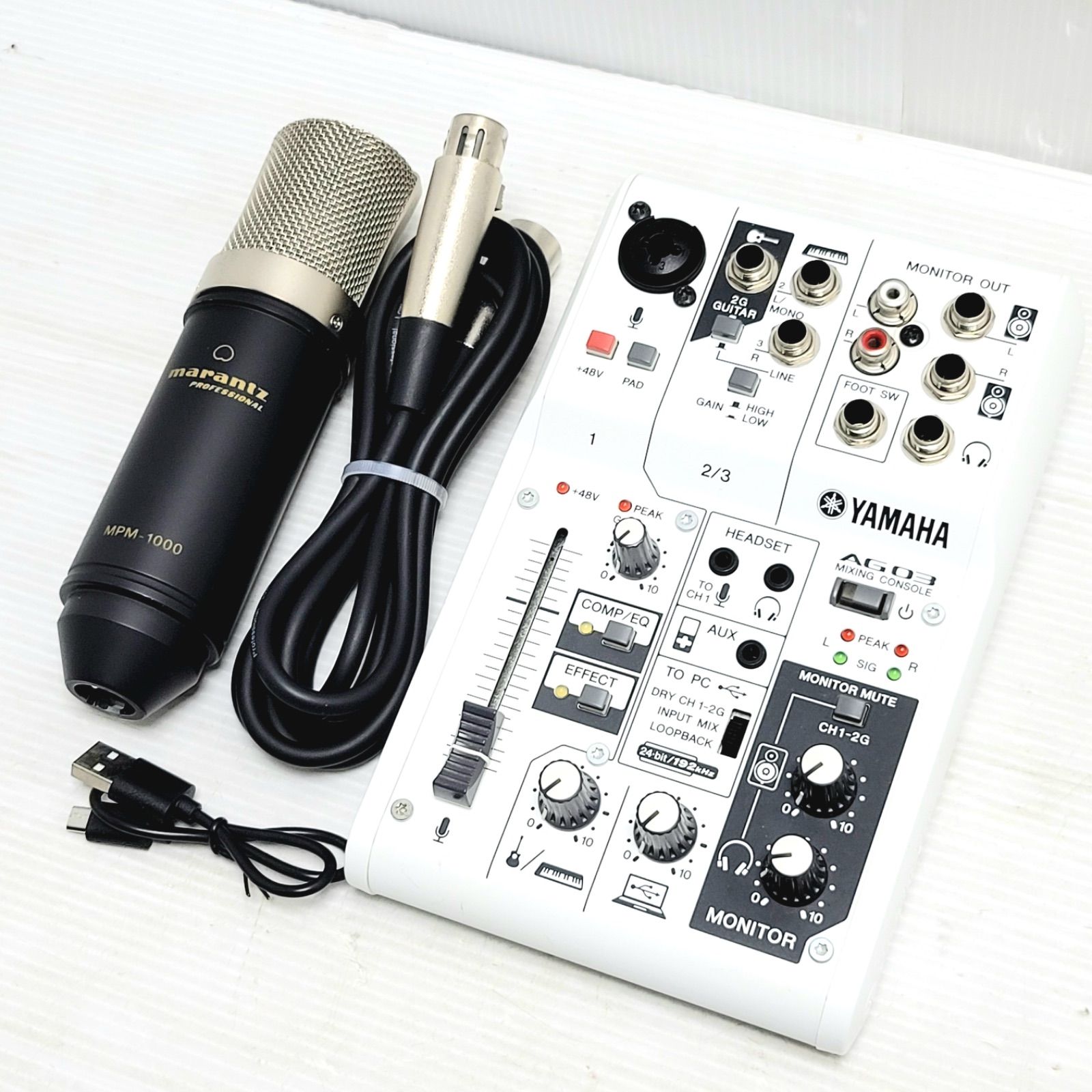 YAMAHA AG03 オーディオインターフェース/marantzプロ マイク YAMAHA