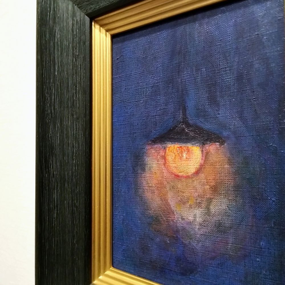 内野隆文 ランプ 絵画 キャンバスにアクリル サムホール 現代美術