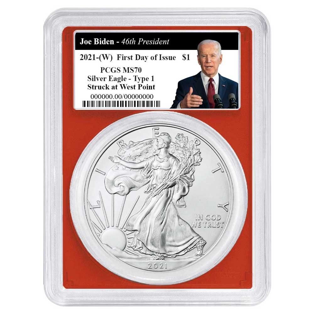 2021年 (W) 1ドル タイプ1 アメリカン シルバー イーグル PCGS MS70