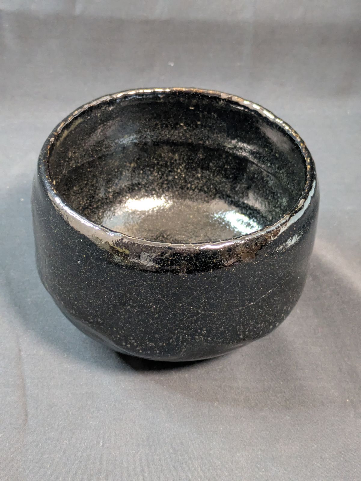 3代佐々木昭楽 黒楽茶碗 1985年製 共箱 共布 栞付 本体未使用に近い