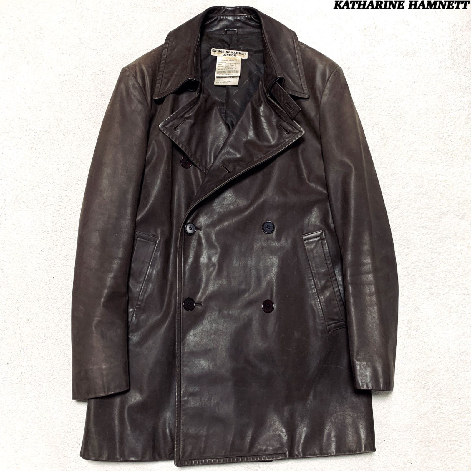 KATHARINE HAMNETT LONDON レザーコート トレンチコート バルマカーン