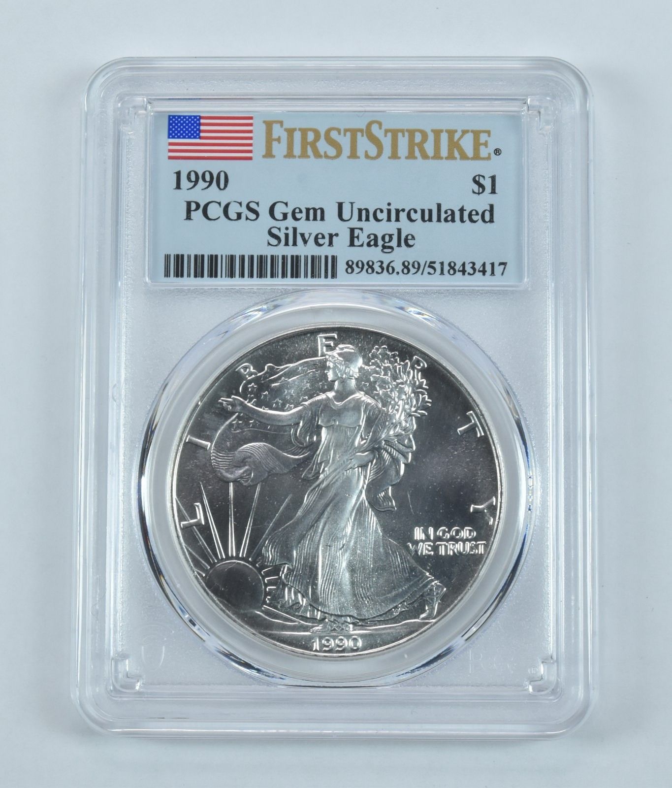 1990年 アメリカン シルバー イーグル ファースト ストライク ジェム
