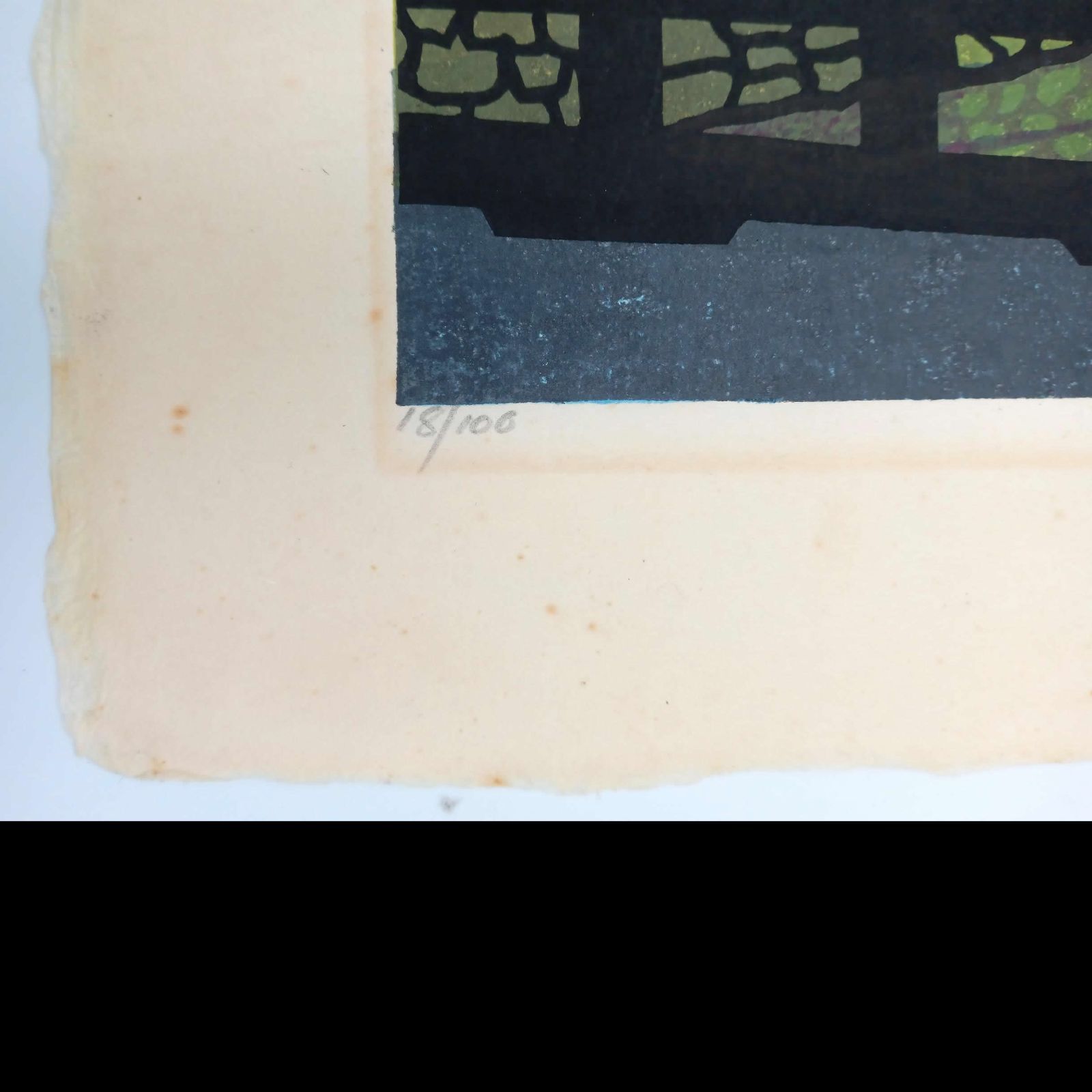 真作：クリフトン・カーフ 木版画「SHIRAKAWA-SHINBASHI」1986年作