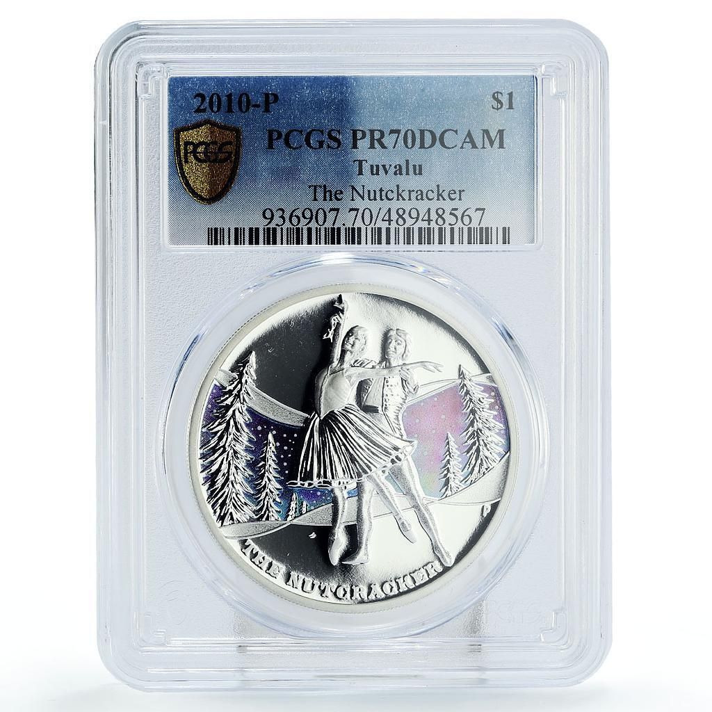 ツバル 1ドル 童話 バレエ くるみ割り人形 文学 PR70 PCGS 銀貨 2010年