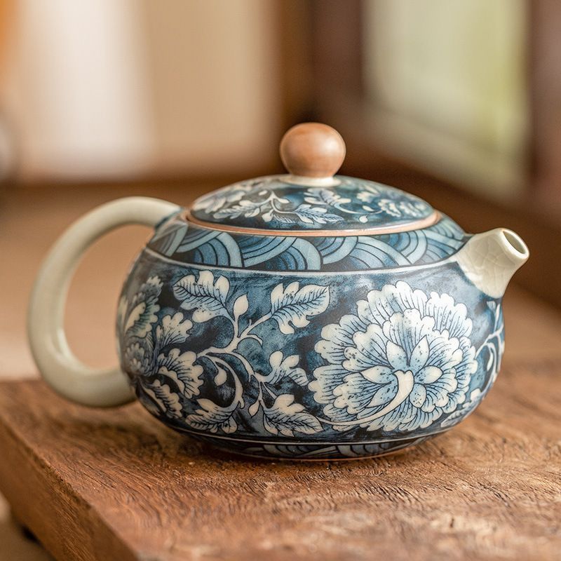 新品未使用 満開の花 汝窯 茶碗 古風 家庭用 お茶入れ 大容量 西施壺