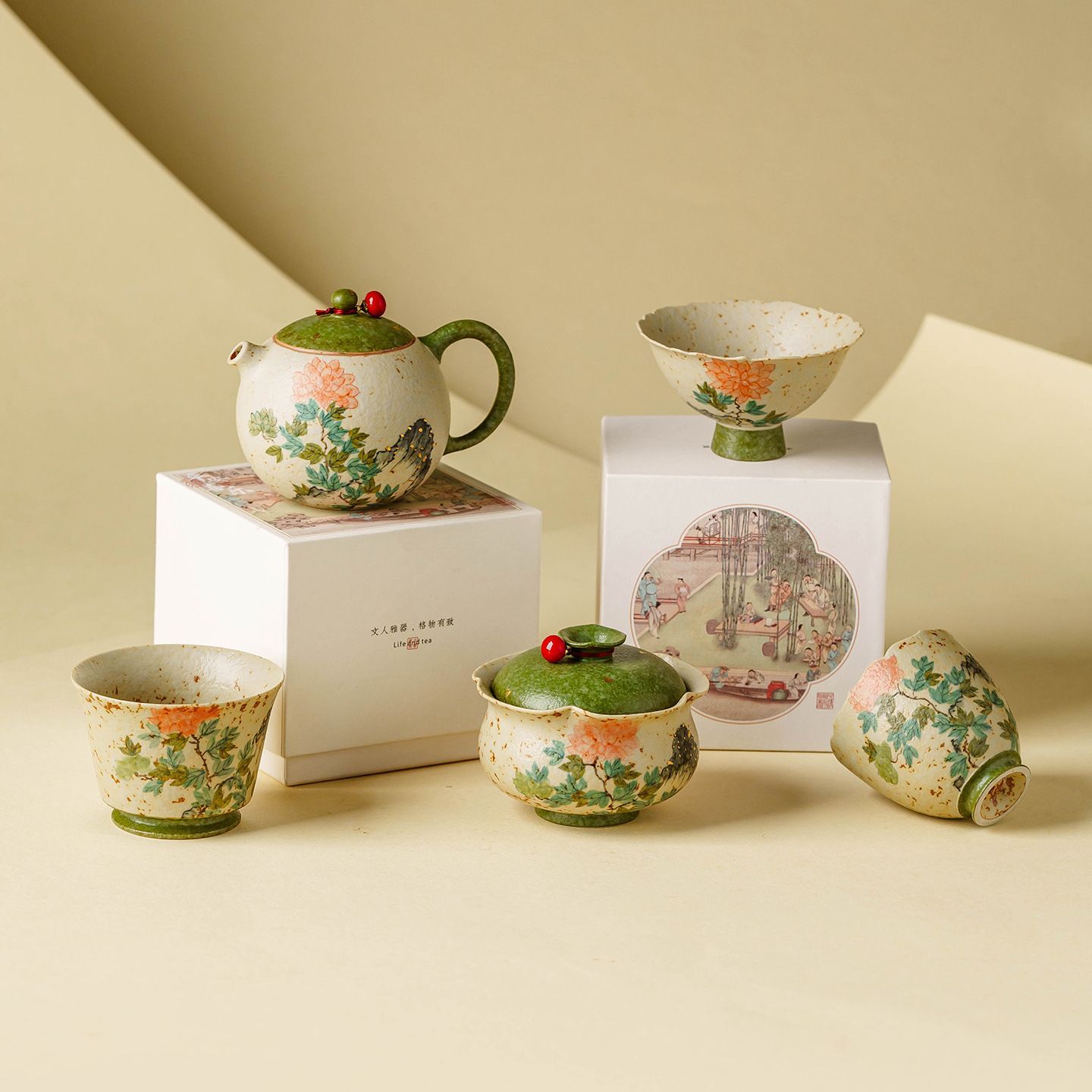 新品未使用 染付け燧石湯呑みセット 陶器オーナーカップ 手描き金彩清