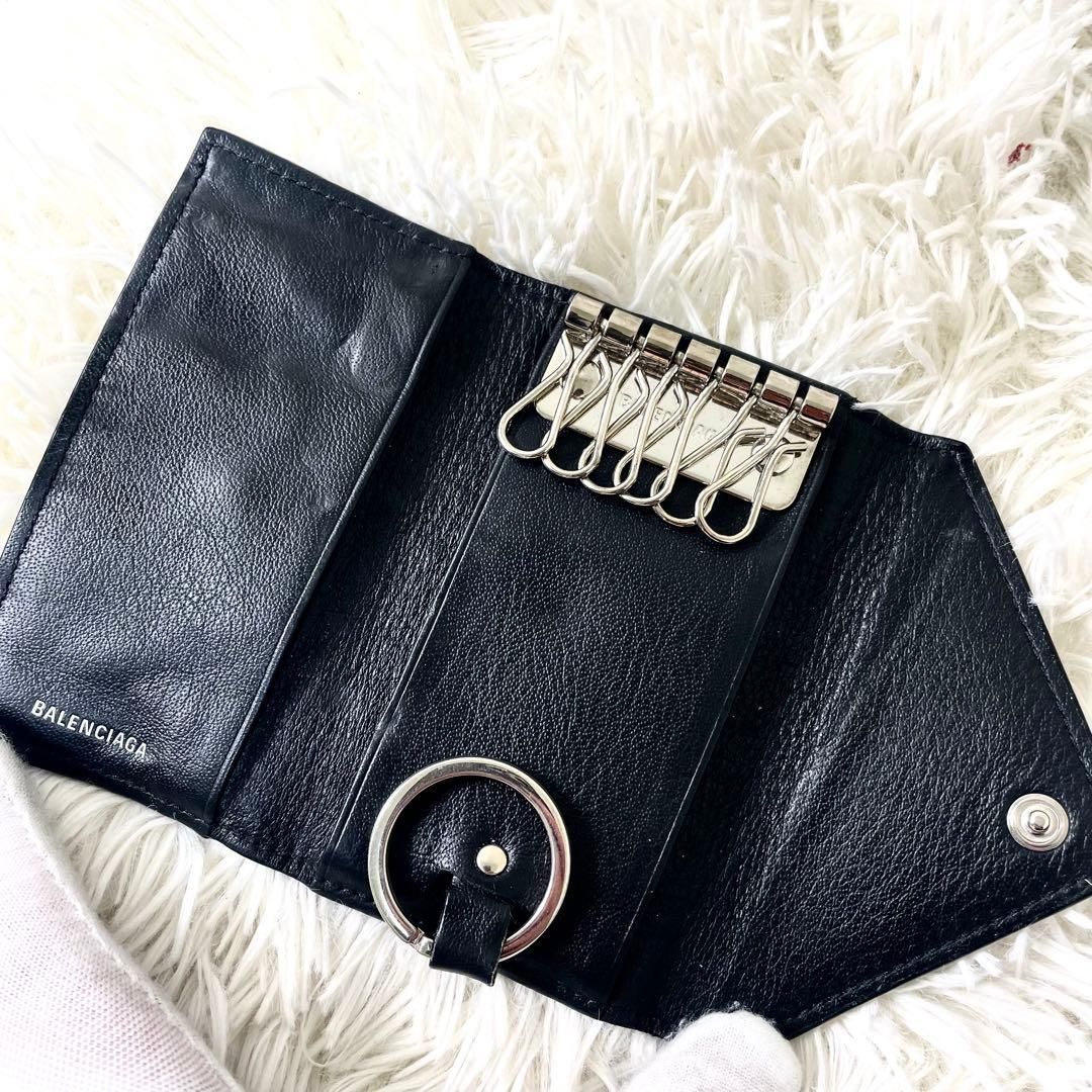 バレンシアガ BALENCIAGA 6連キーケース キーリング ブラック 黒