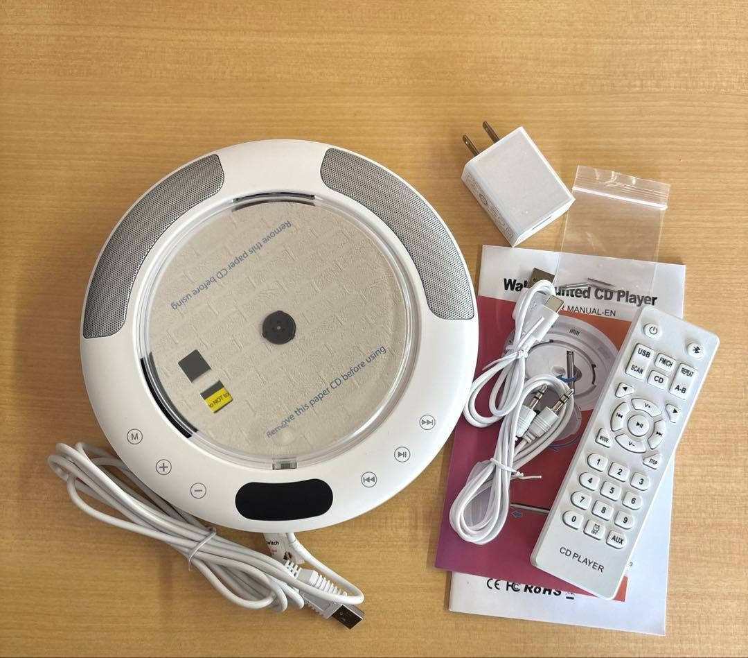 CDプレーヤー 卓上置き式 ラジカセ 多機能 防塵透明カバー付きラジオ