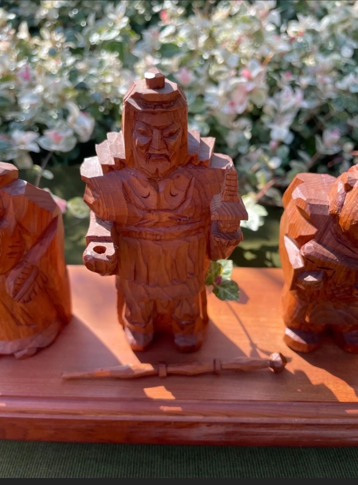 台座付き木彫り七福神 サイズ セール 9❌53❌17㎝（飾った状態) 木彫り