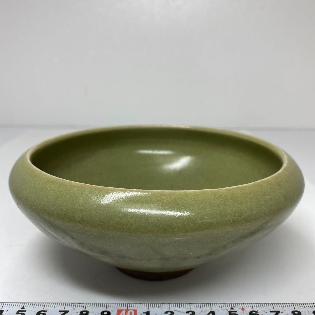 中国明時代 竜泉窯 青磁鉢 タサオ ディスカウント 最大幅約16㎝ 東里6
