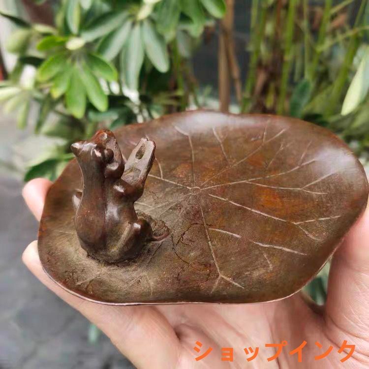 銅製 竜戯珠の灰皿 書道具 文房具 装飾品 工芸品 美術品 銅製 竜戯珠の