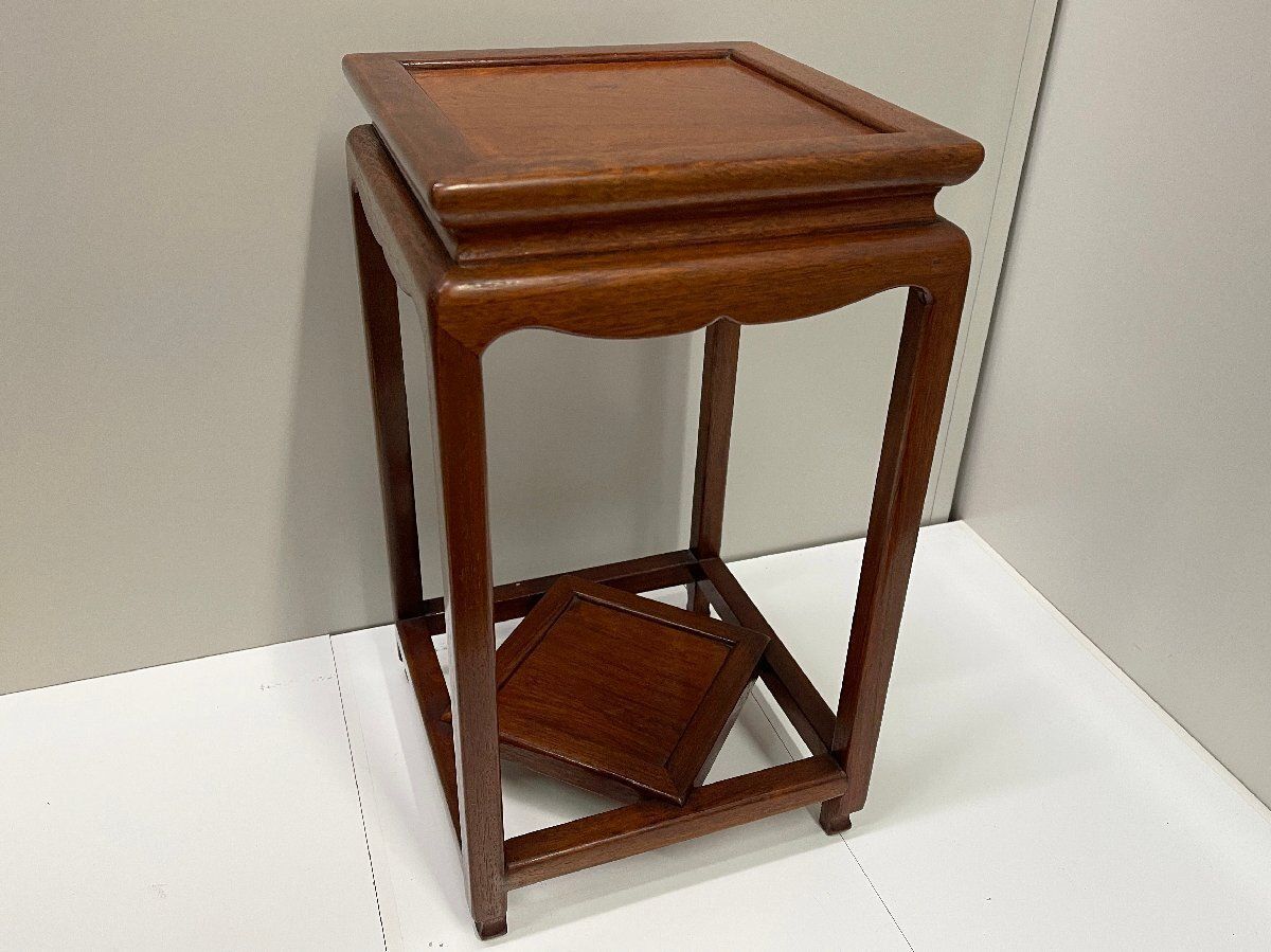 ストア ○唐木 中国美術 花梨 花台 香炉台 高さ43cm 小さめ サイド