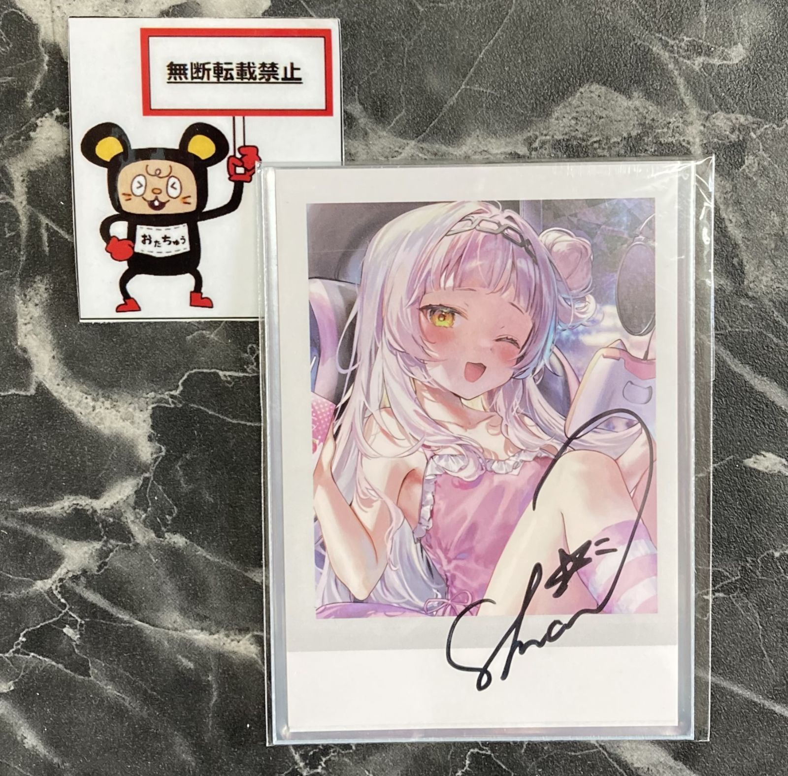 ホロライブ 紫咲シオン 直筆サイン入り チェキ風ブロマイドカード