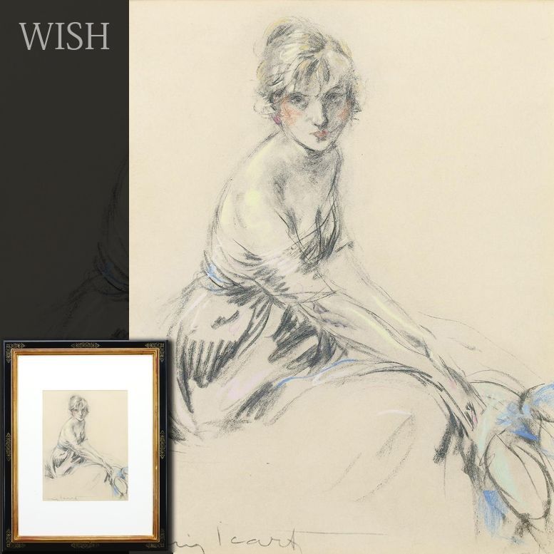 真作】【WISH】ルイ・イカール Louis Icart「女性のスケッチ XⅣ