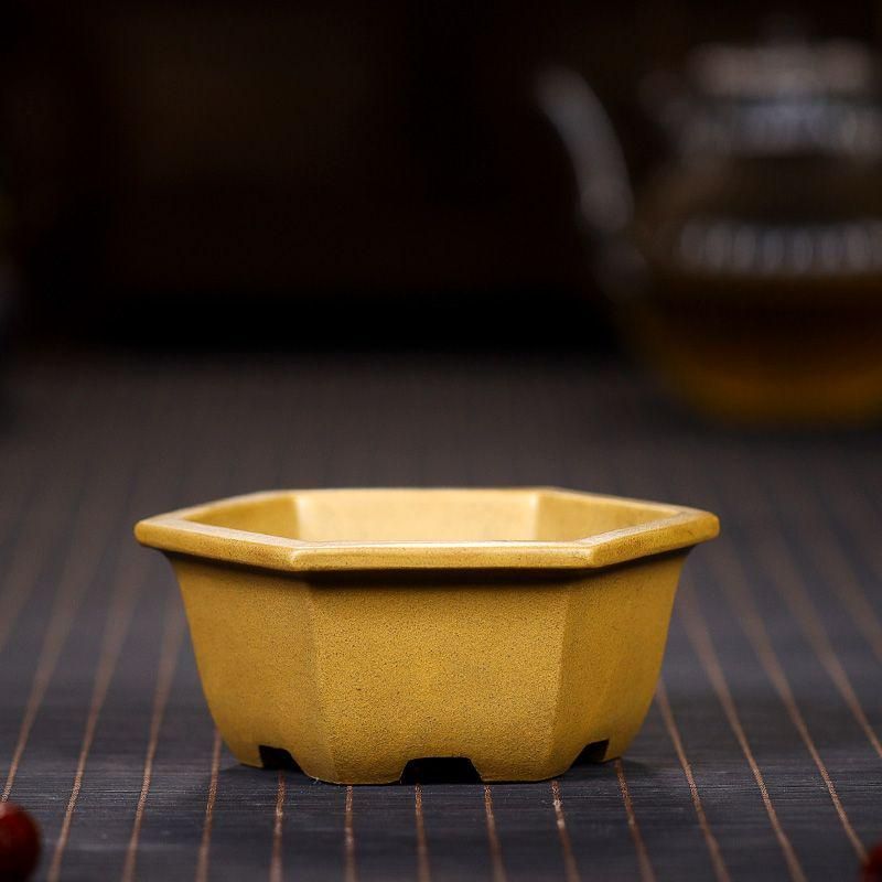 中国宜興 六角鉢 紫砂の鉢 盆栽鉢 植木鉢 小品盆栽鉢 大品盆栽鉢 中国