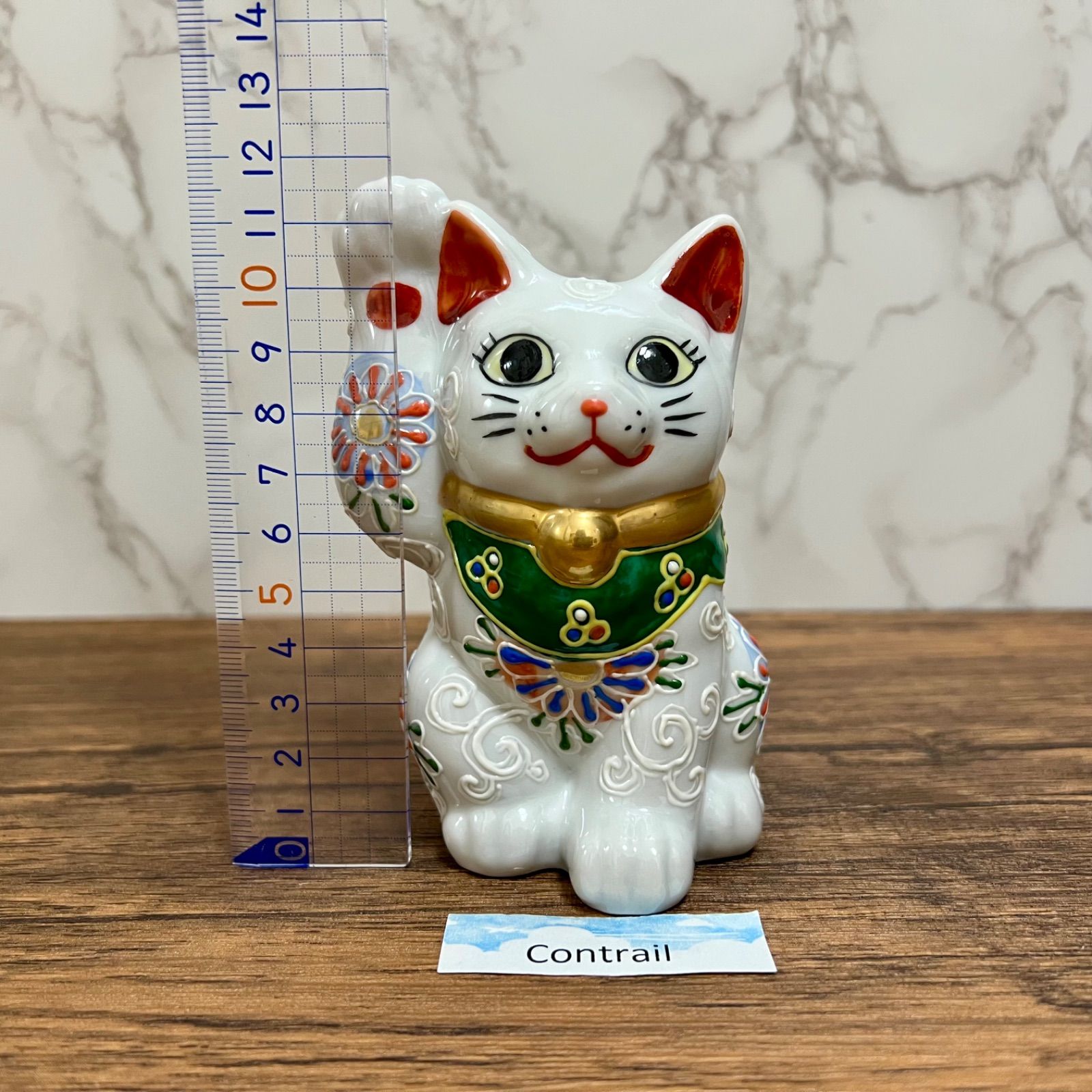 九谷焼盛絵招き猫 高さ45cm 九谷焼盛絵招き猫 高さ45cm 九谷焼盛絵