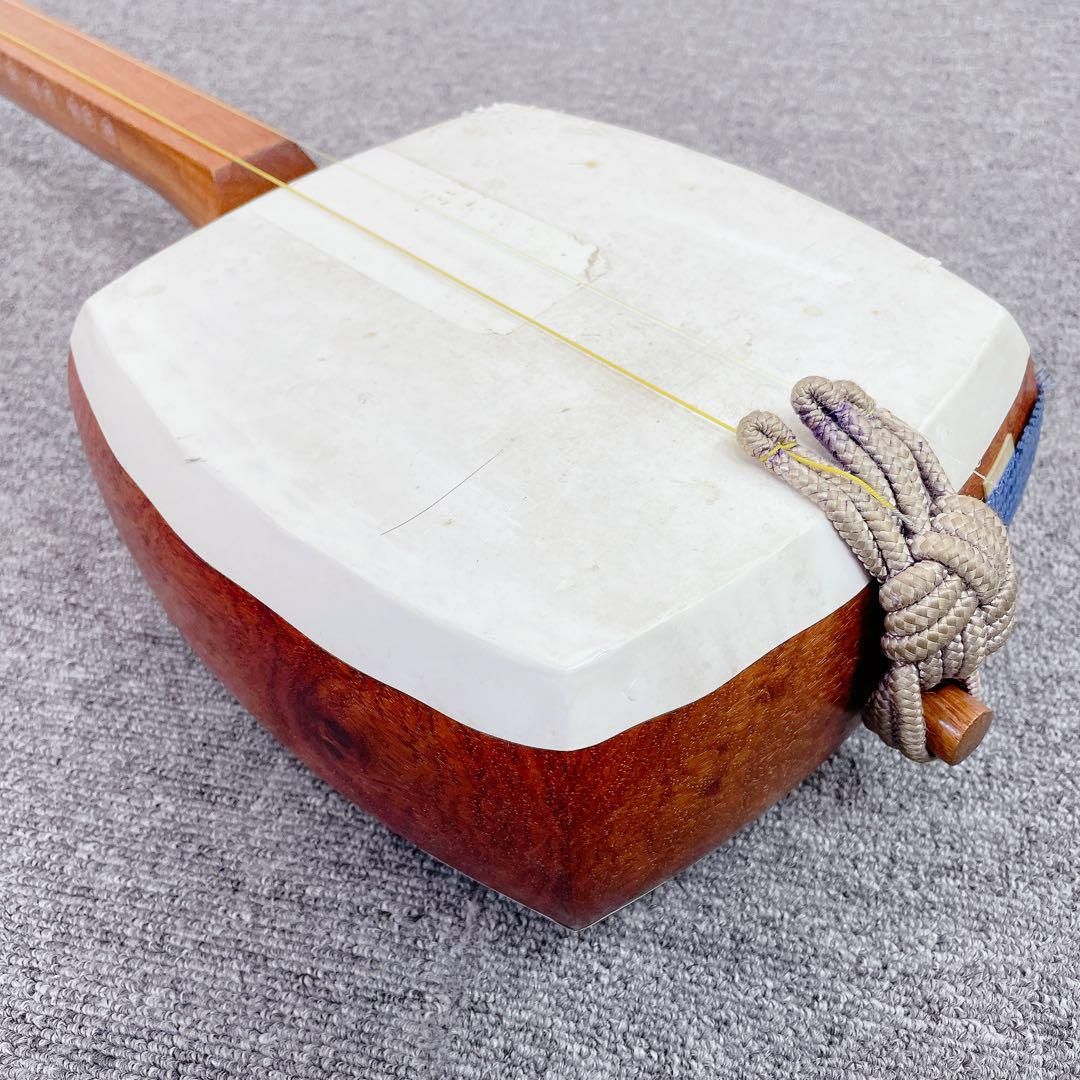 希少】津軽三味線 花梨材 太棹 皮破れなし ケース付 TOA MUSIC 津軽