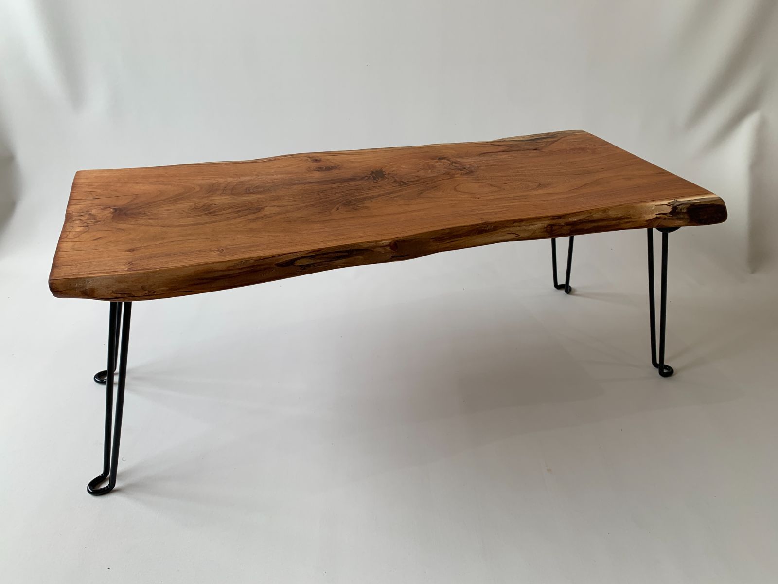 桜 サクラ 一枚板折り畳みテーブル 木製 ローテーブル ちゃぶ台 【公式