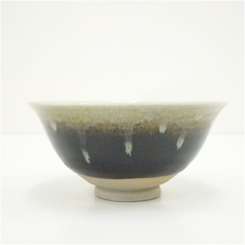 陶芸家 七世 松月 吉向蕃斎 黒茶碗 黒楽 茶碗 楽茶碗 共箱 茶道具 抹茶