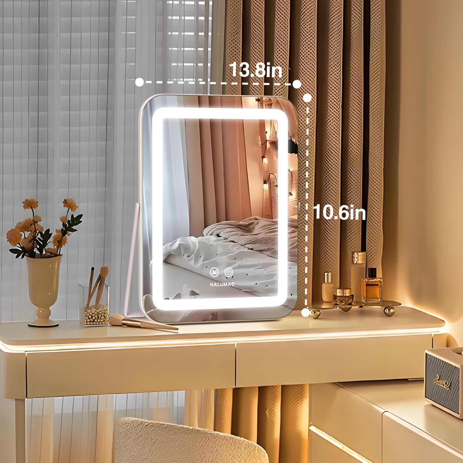 FENCHILIN 化粧鏡 女優ミラー ハリウッドミラー 壁掛け/卓上両用 USB