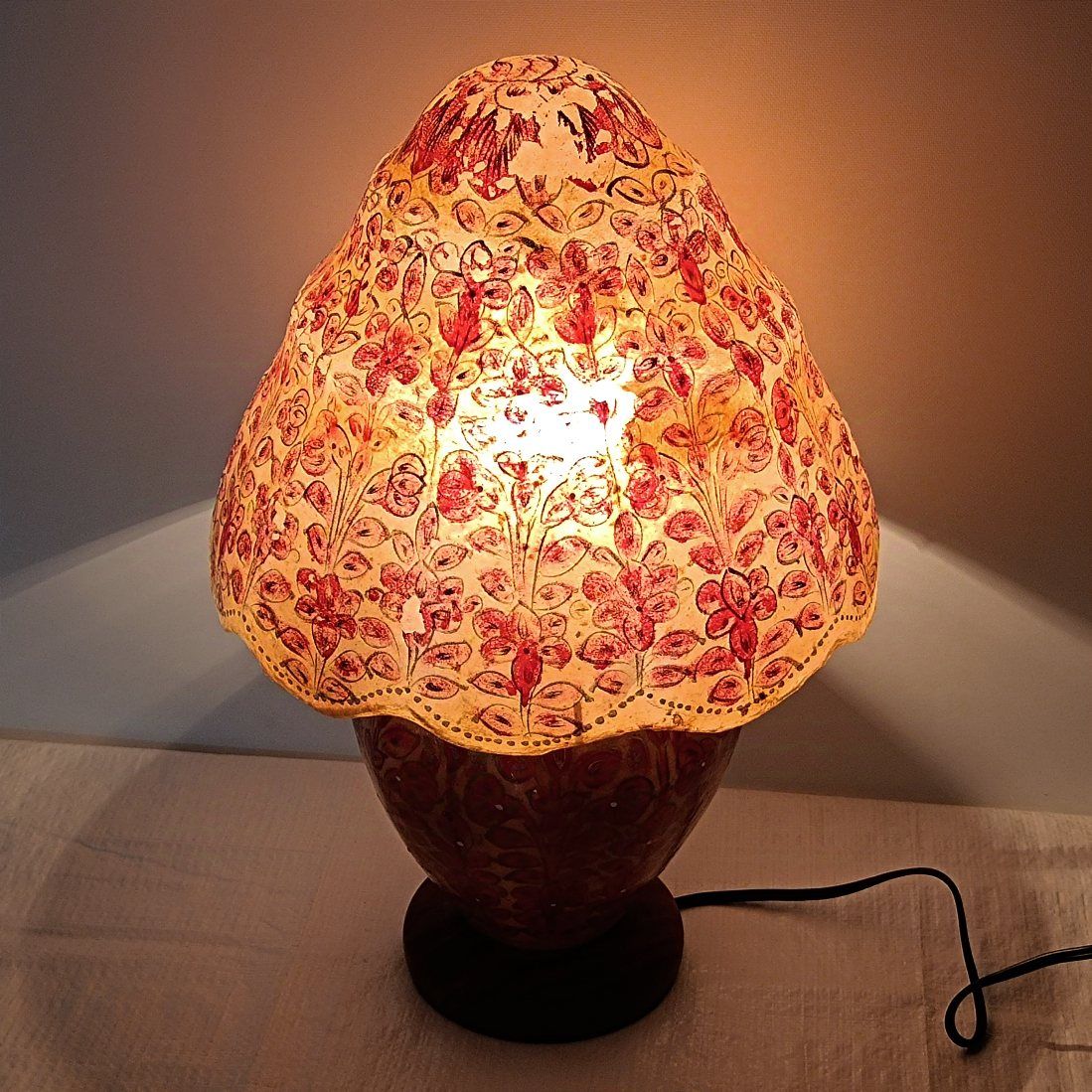 ヴィンテージ パキスタン キャメルランプ ラクダ皮卓上照明 100V