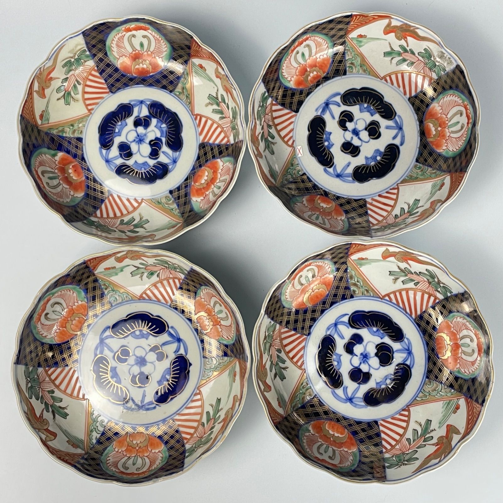 231 錦手 花 鶴 古伊万里 伊万里焼 骨董 アンティーク 大膾皿 俊寛皿 4