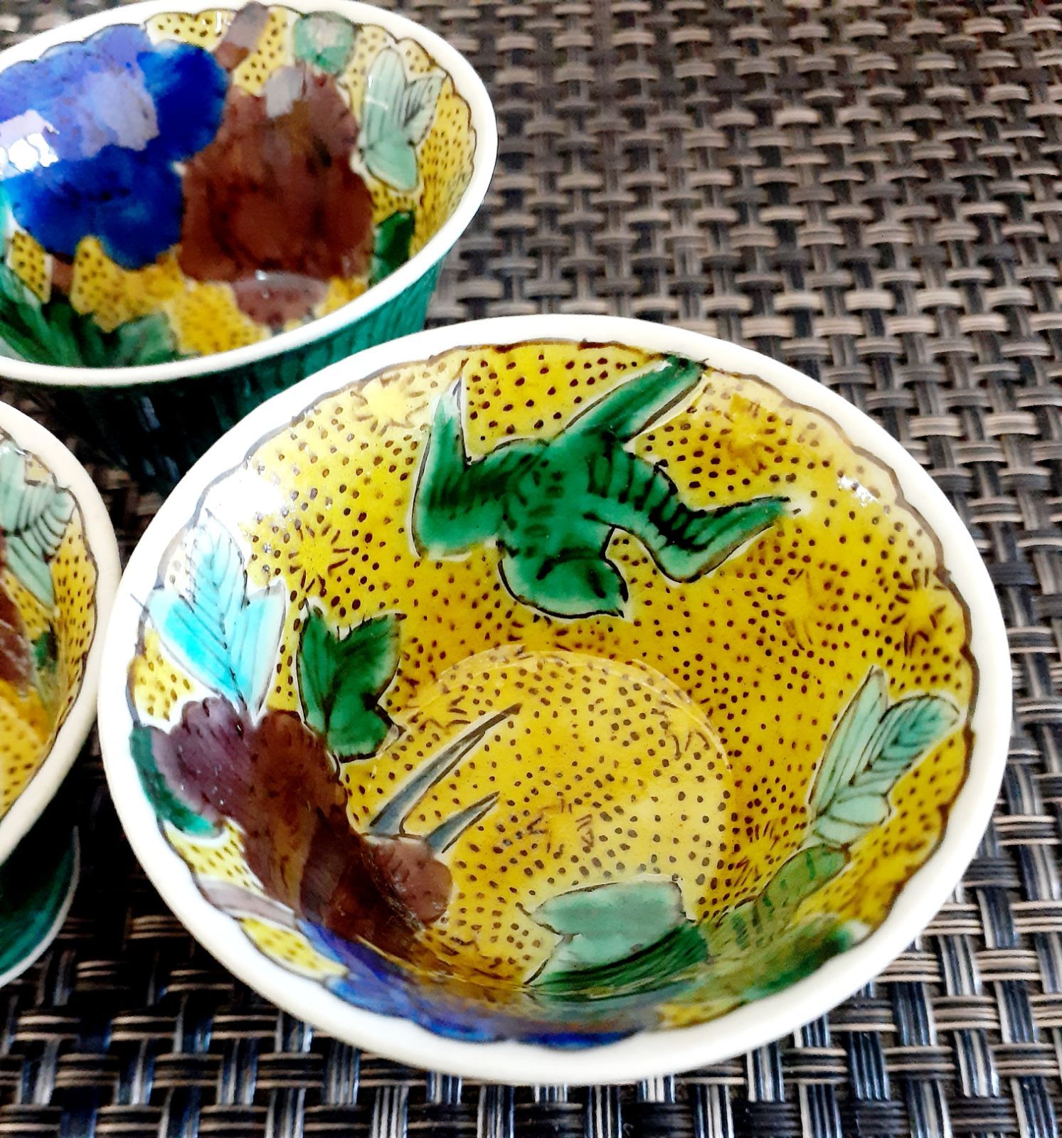 S40年代コレクション] 九谷焼 古九谷 ぐい呑み S40年代コレクション