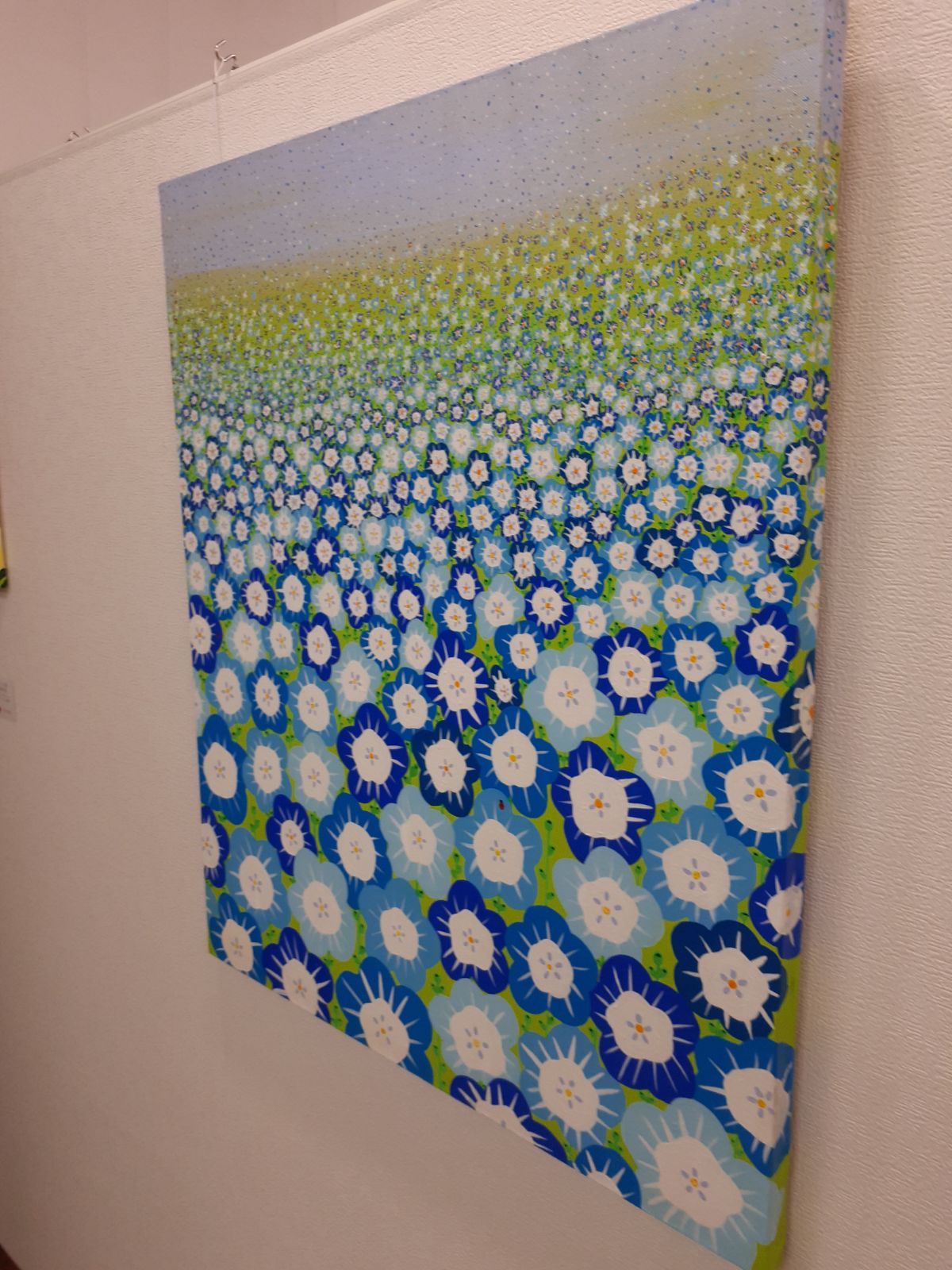 ハッピーコスモス畑 F6号キャンバス アクリル絵の具 画家 小楠アキコ