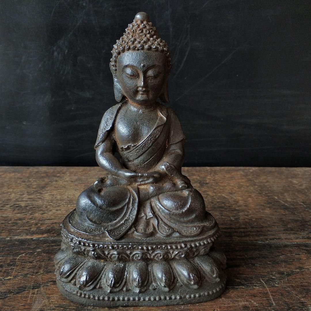 鉄器 鉄仏 大日如来仏像 鎮宅辟邪 開運風水 招財 置物 工芸品