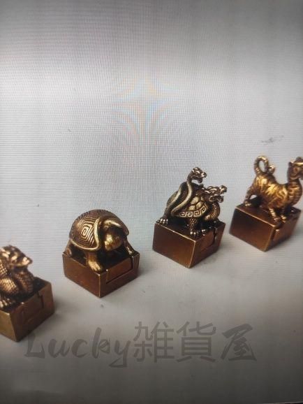 銅印章 五大神獣 印材 印鑑 書道具 文房具 装飾品 工芸品 美術品
