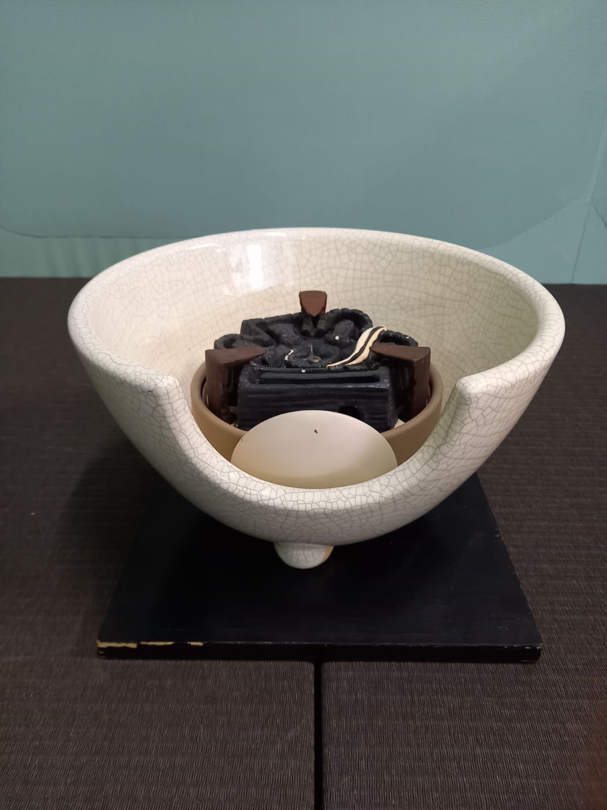 茶道具風炉型電熱器 未使用 茶道具 風炉型 電熱器 さつま枇杷色紅