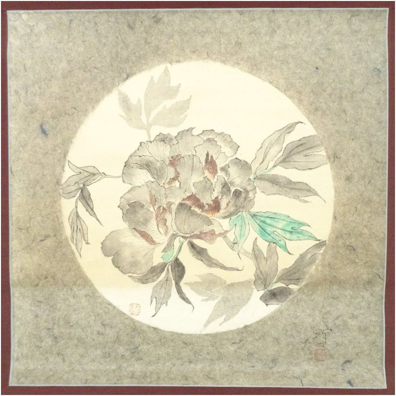 瀧田項一筆 牡丹 肉筆紙本掛軸（共箱） 掛け軸 床の間 書 おしゃれ